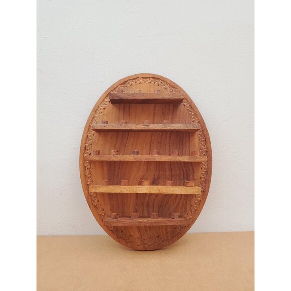 Miniature Display Cabinet “Thimble” | Wooden Wall Decoration Oval Wall hanging - Picture 1 of 10